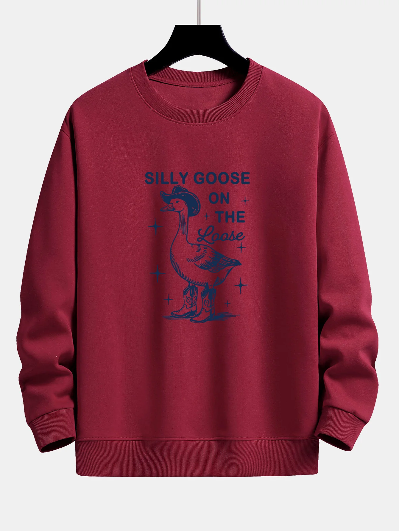 Lustiges Cowboy-Gans-Druck Sweatshirt mit lockerem Schnitt - Image 6
