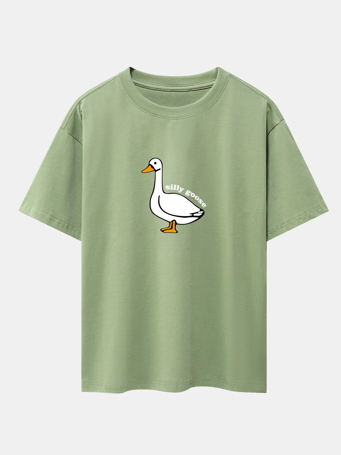 Silly Goose Print Oversize T-Shirt mit überschnittenen Schultern - Image 11