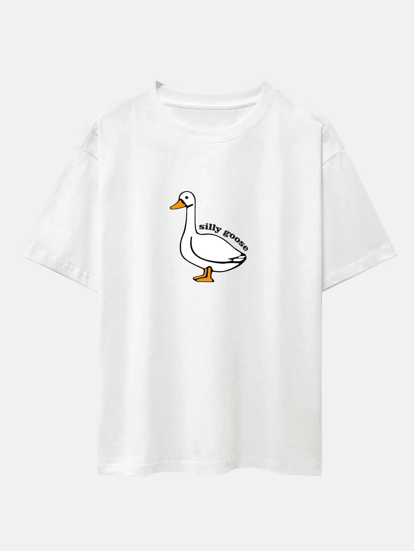 Silly Goose Print Oversize T-Shirt mit überschnittenen Schultern - Image 3