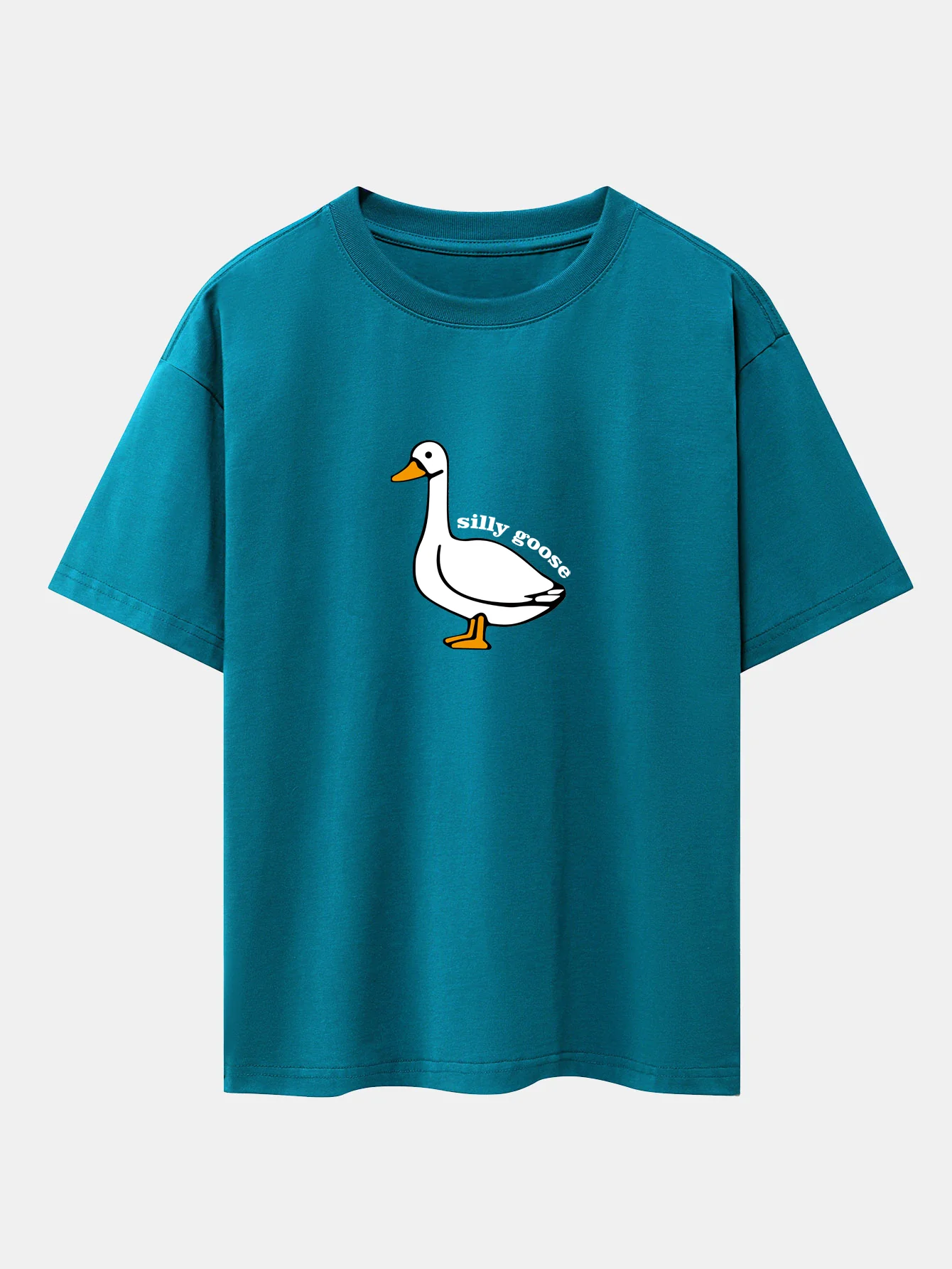 Silly Goose Print Oversize T-Shirt mit überschnittenen Schultern - Image 7