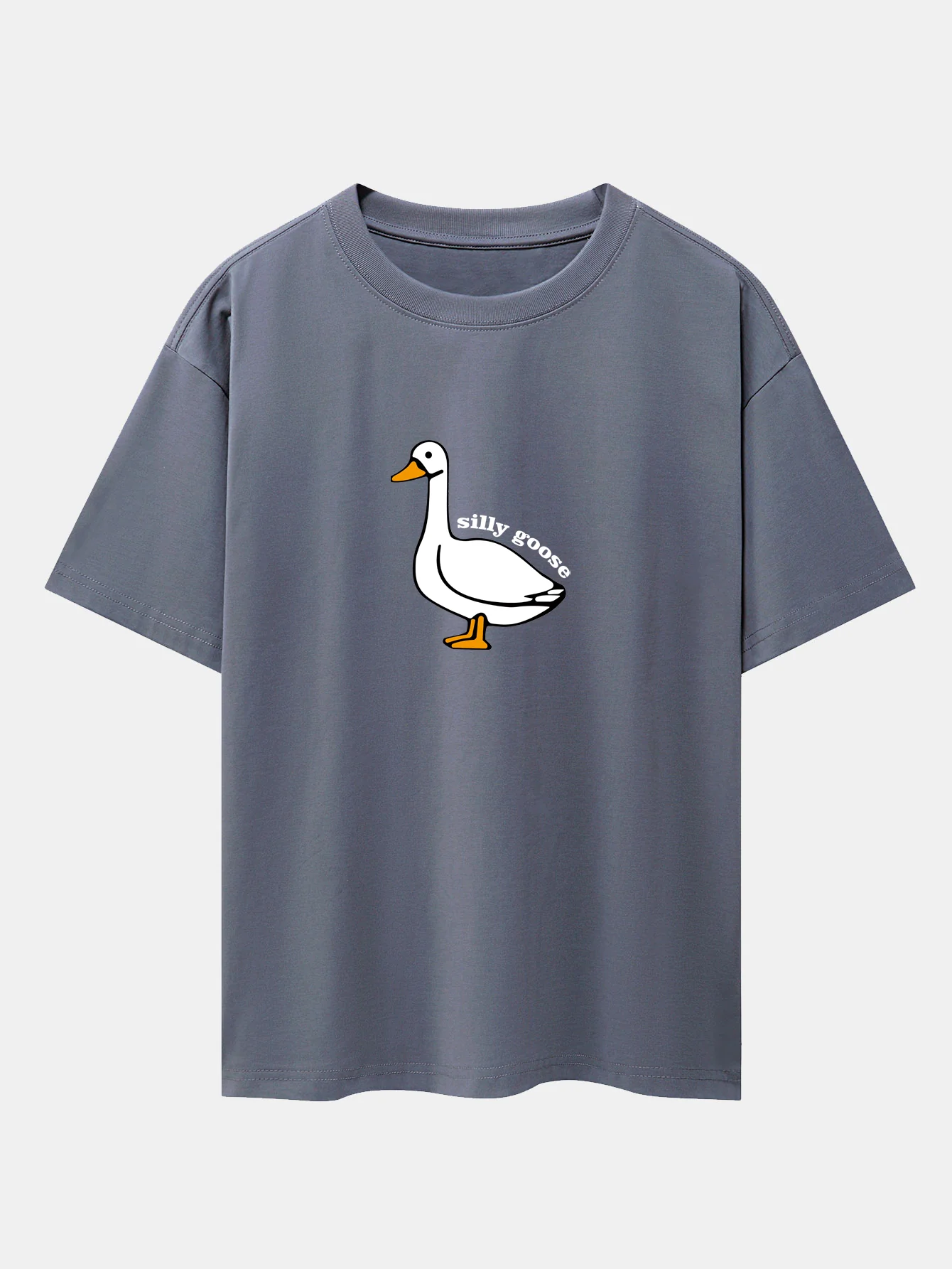 Silly Goose Print Oversize T-Shirt mit überschnittenen Schultern - Image 9