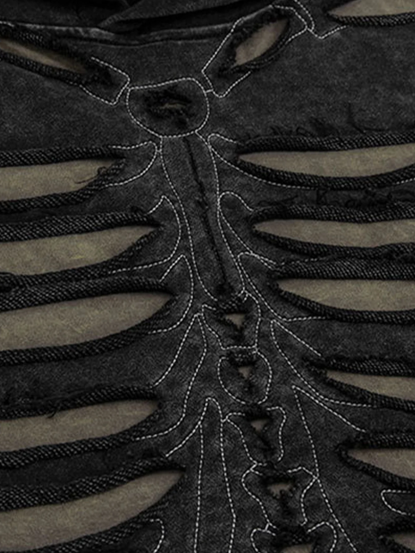 Oversize Skelett Gewaschener Abgenutzter Hoodie - Image 6