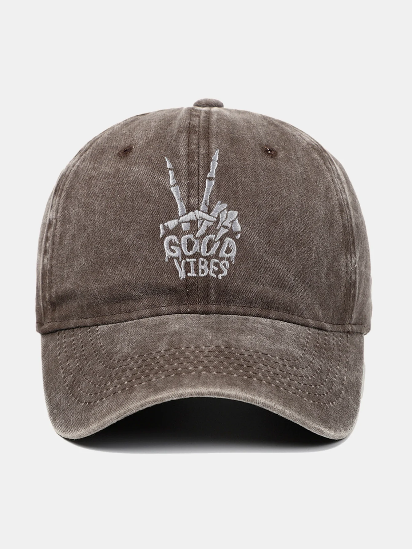 Skull Stickmuster Vintage Abgenutzt Waschbare Baseballmütze - Image 10