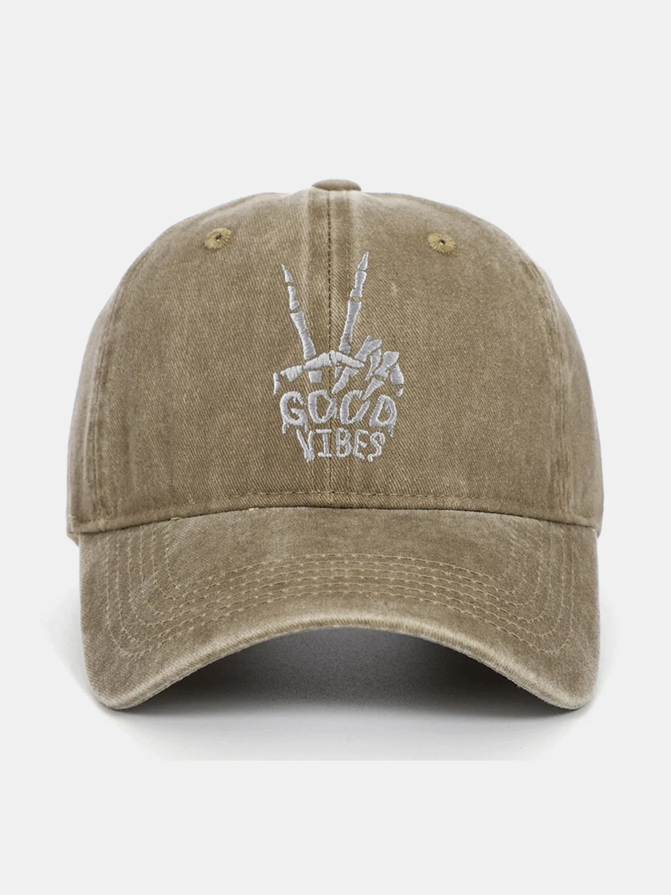 Skull Stickmuster Vintage Abgenutzt Waschbare Baseballmütze - Image 12
