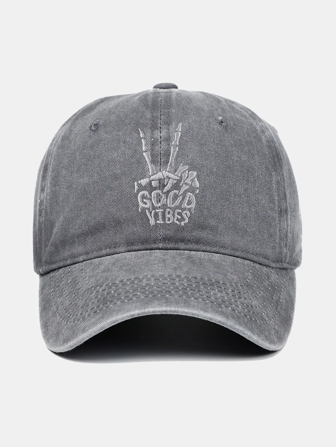 Skull Stickmuster Vintage Abgenutzt Waschbare Baseballmütze - Image 8