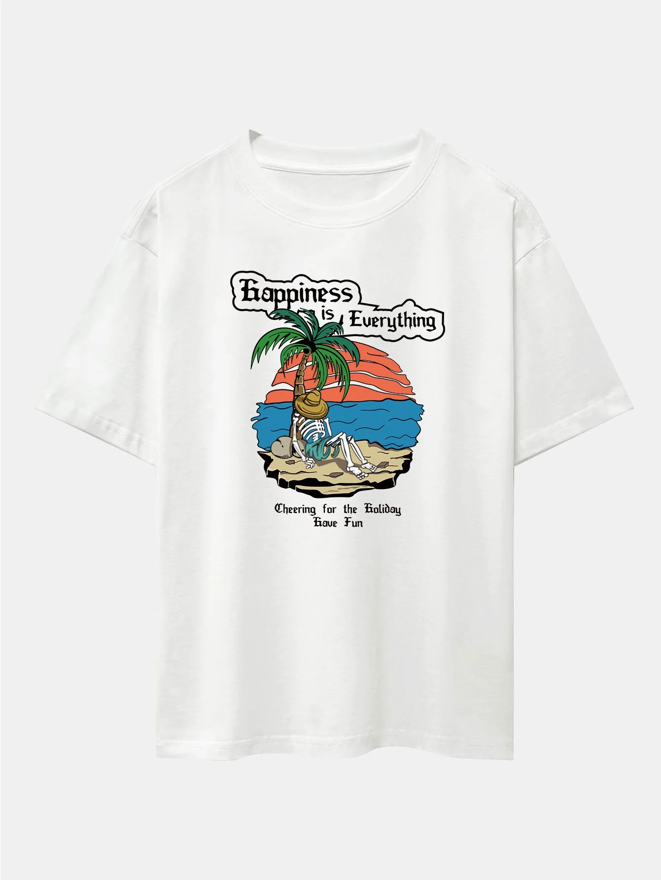 Skull Island Print Drop Shoulder Oversize T-Shirt - Image 3