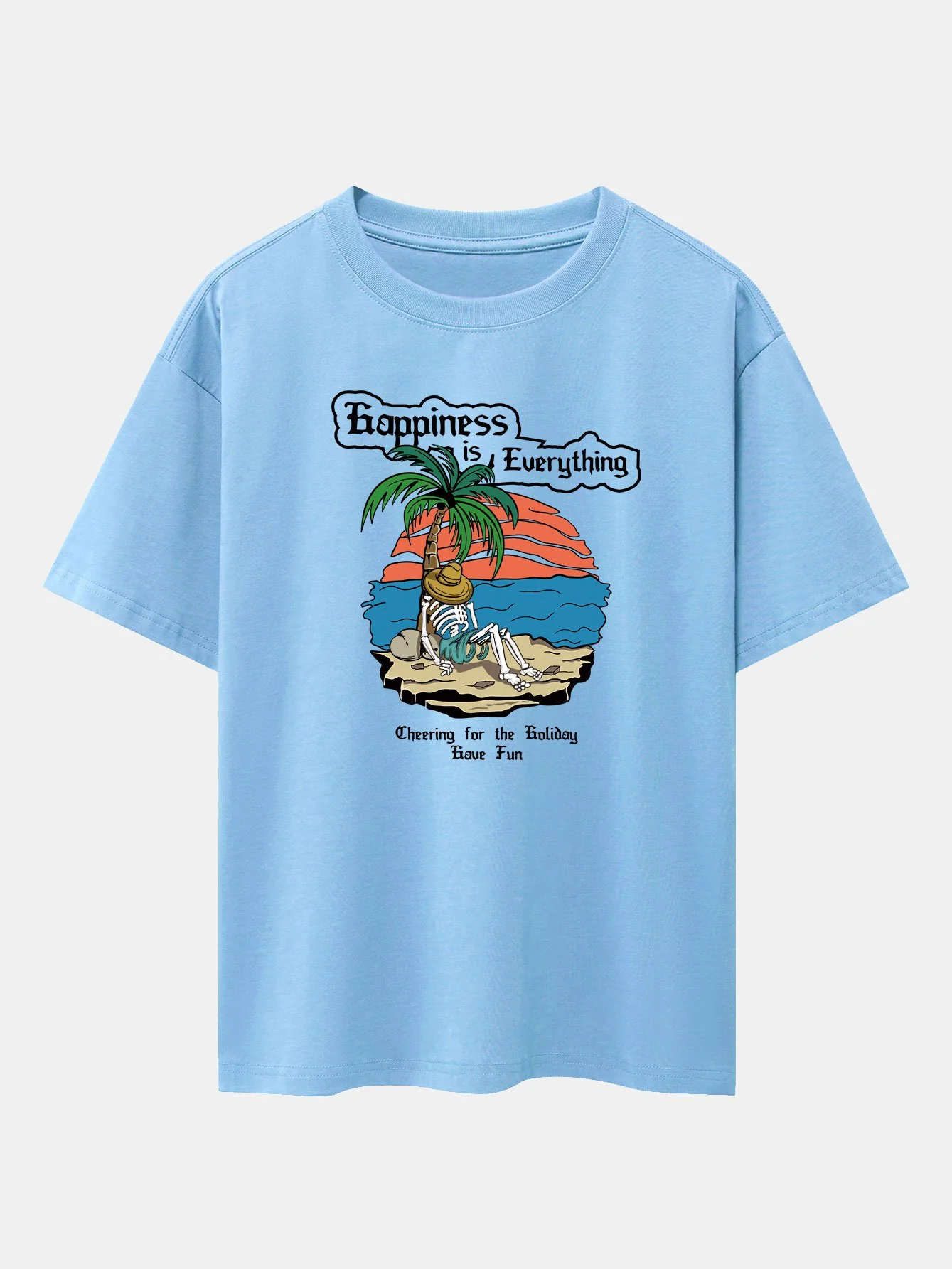Skull Island Print Drop Shoulder Oversize T-Shirt - Image 4