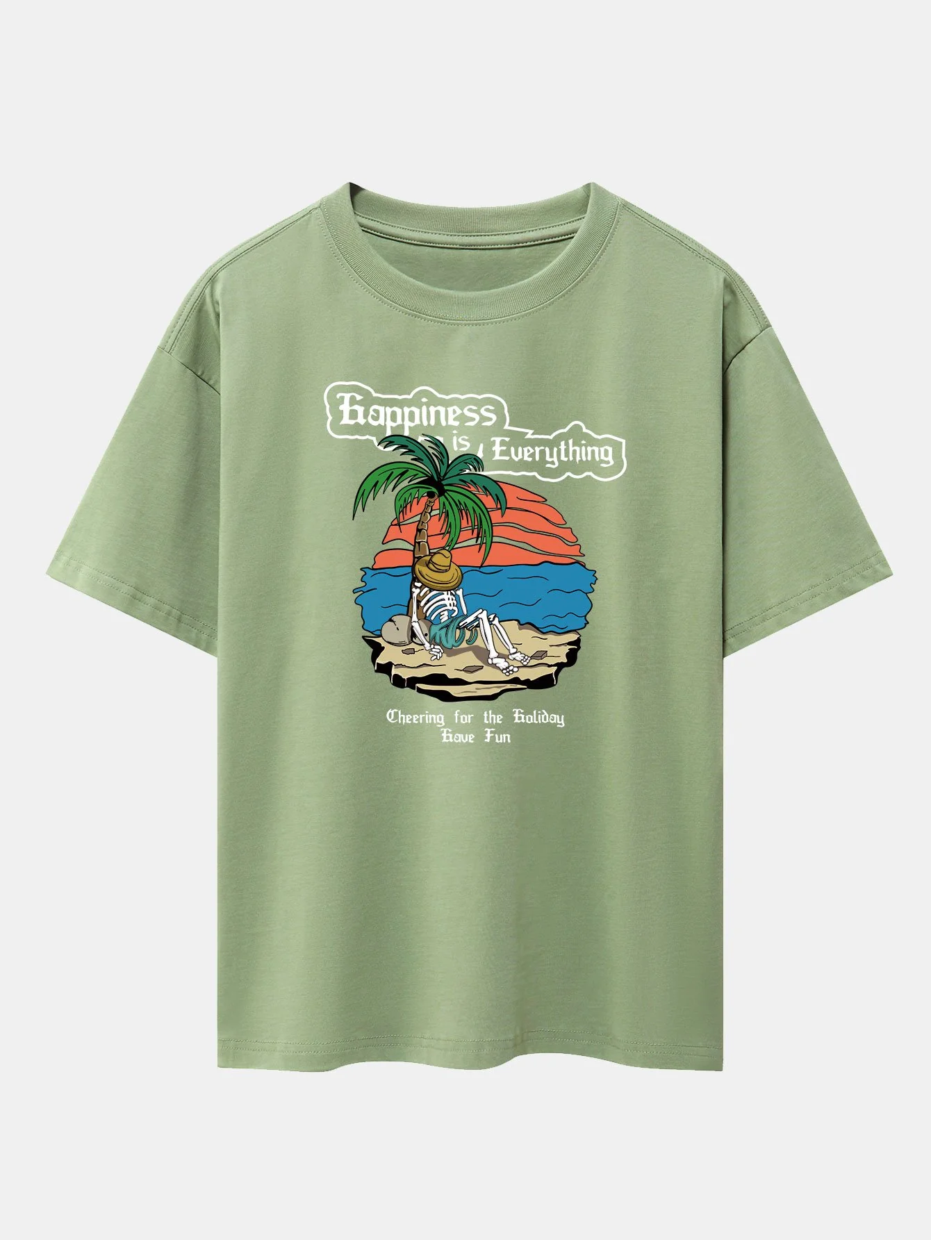 Skull Island Print Drop Shoulder Oversize T-Shirt - Image 9
