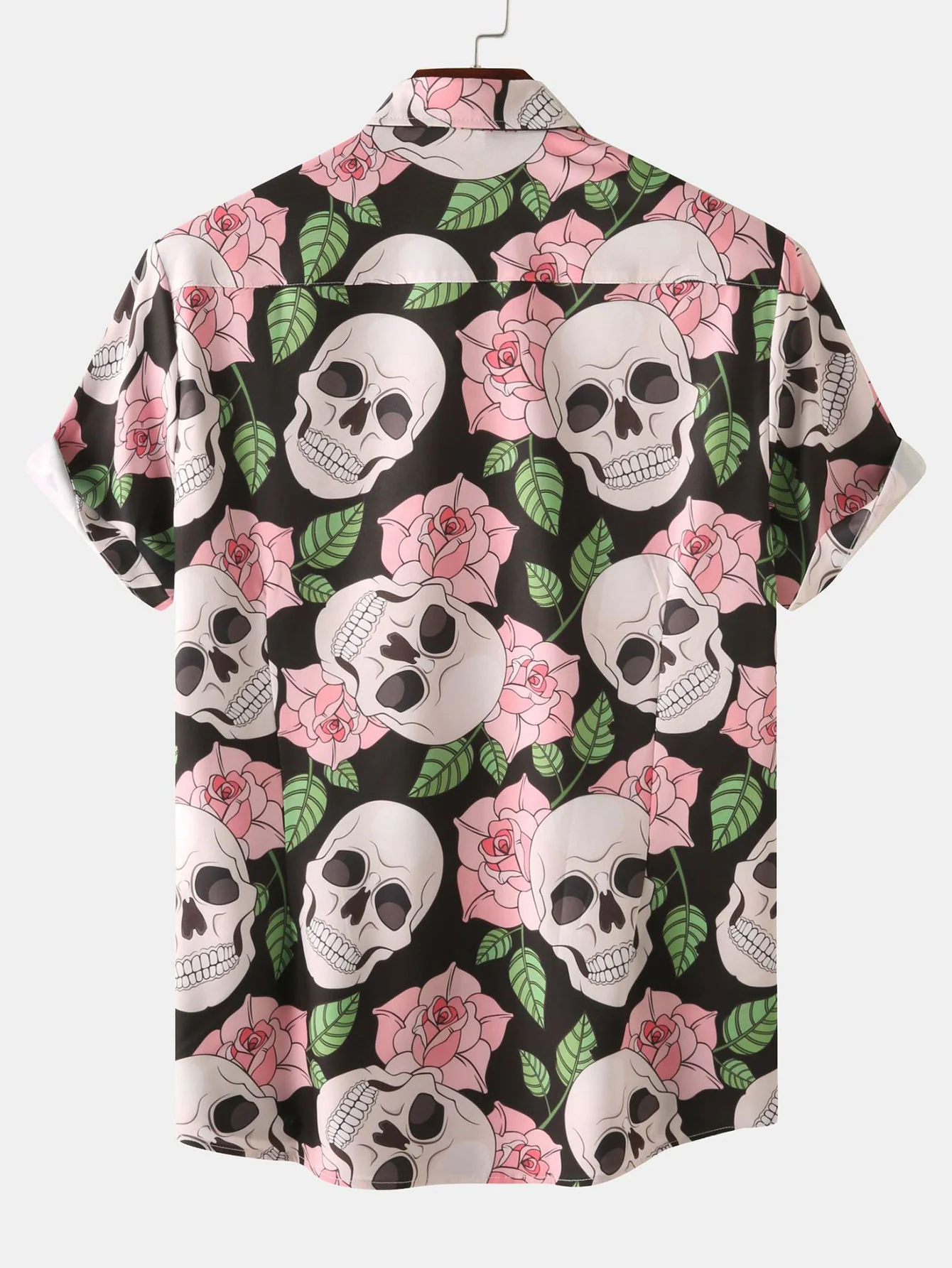 Skull Rose Print Button-Up-Hemd - Image 2