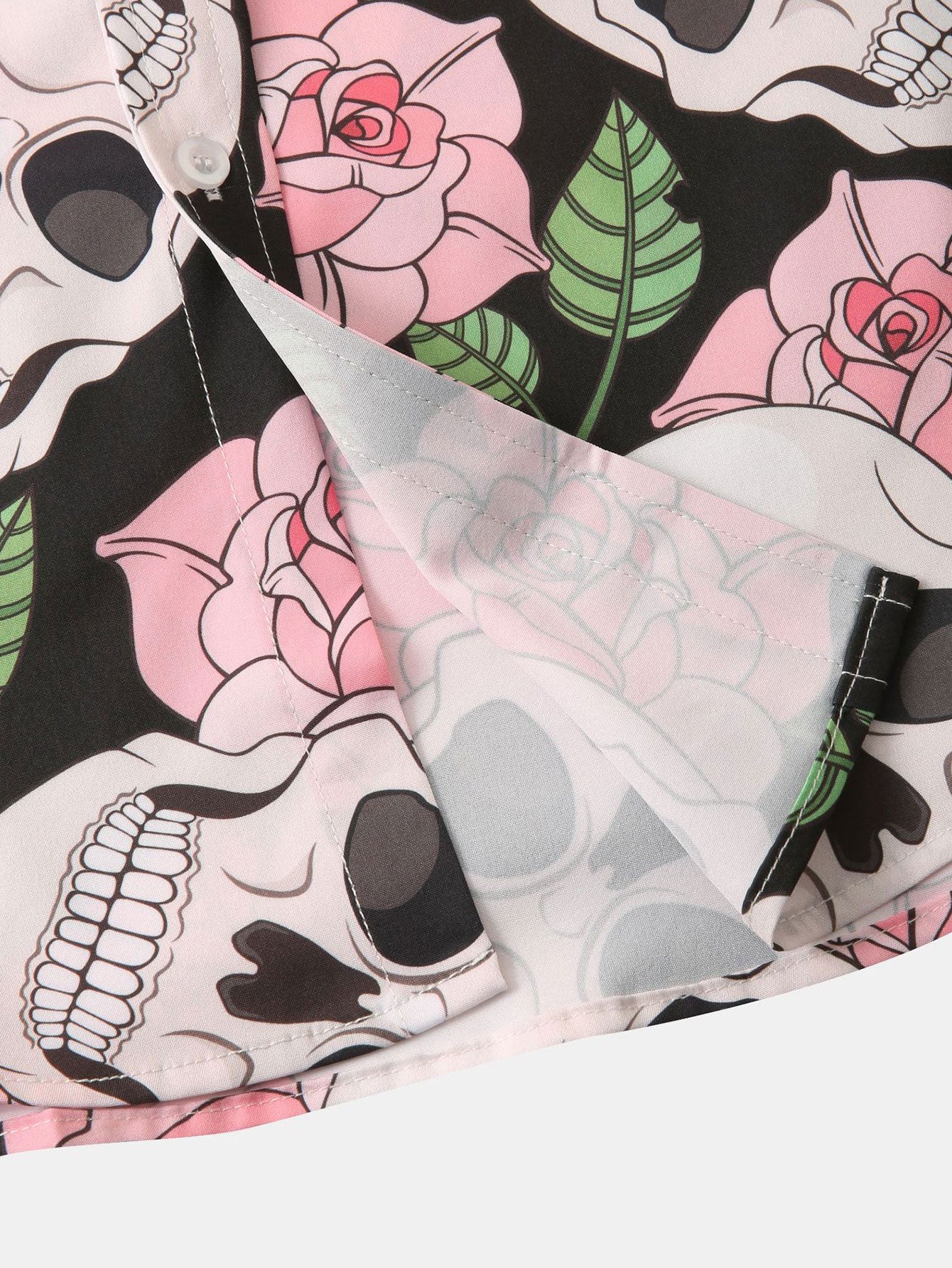 Skull Rose Print Button-Up-Hemd - Image 6