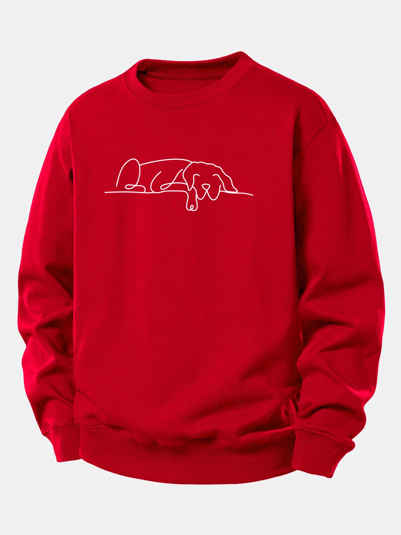 Sleeping Dog Line Print Relax Fit Sweatshirt - Image 10