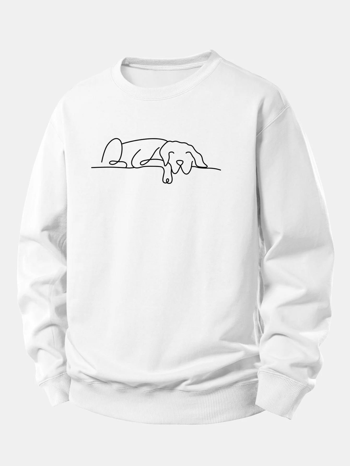 Sleeping Dog Line Print Relax Fit Sweatshirt - Image 2