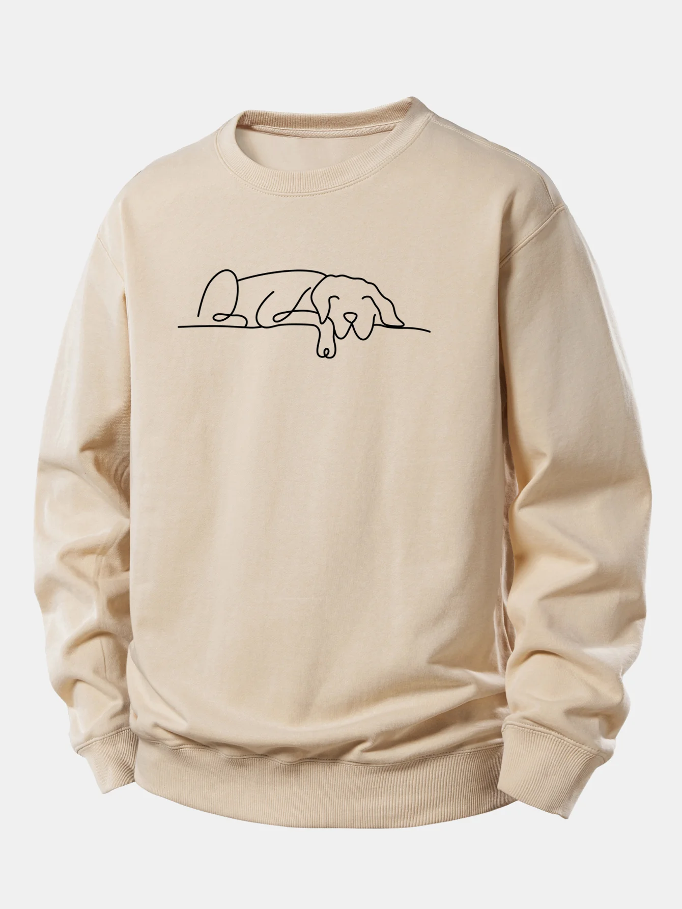 Sleeping Dog Line Print Relax Fit Sweatshirt - Image 4