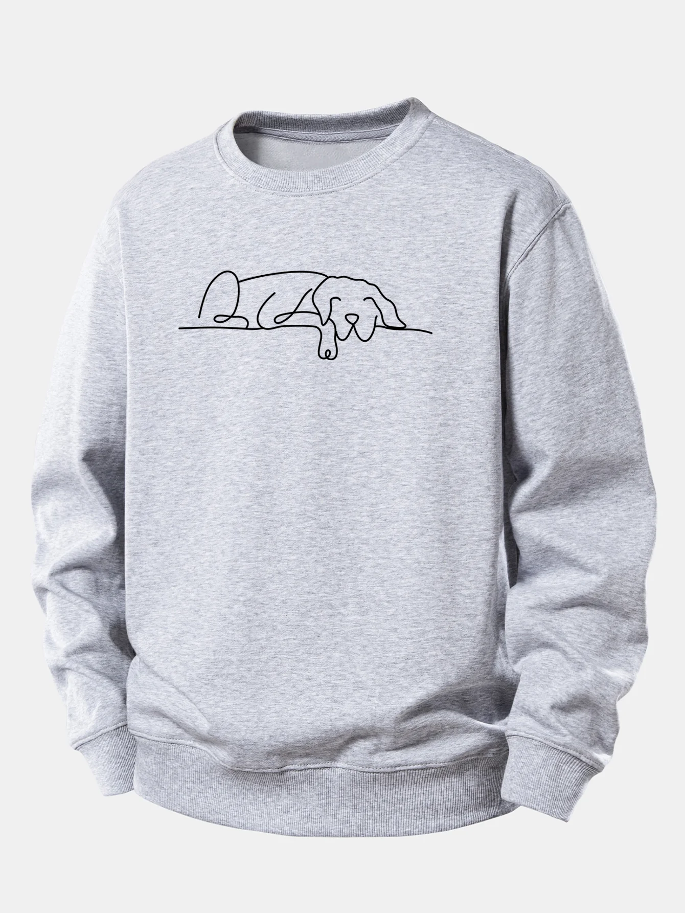 Sleeping Dog Line Print Relax Fit Sweatshirt - Image 5