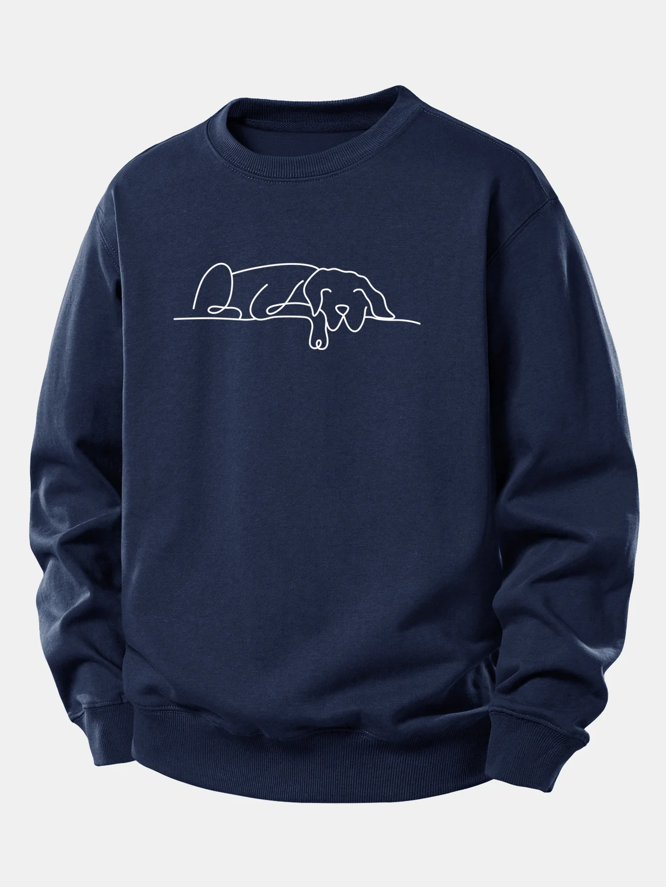 Sleeping Dog Line Print Relax Fit Sweatshirt - Image 6