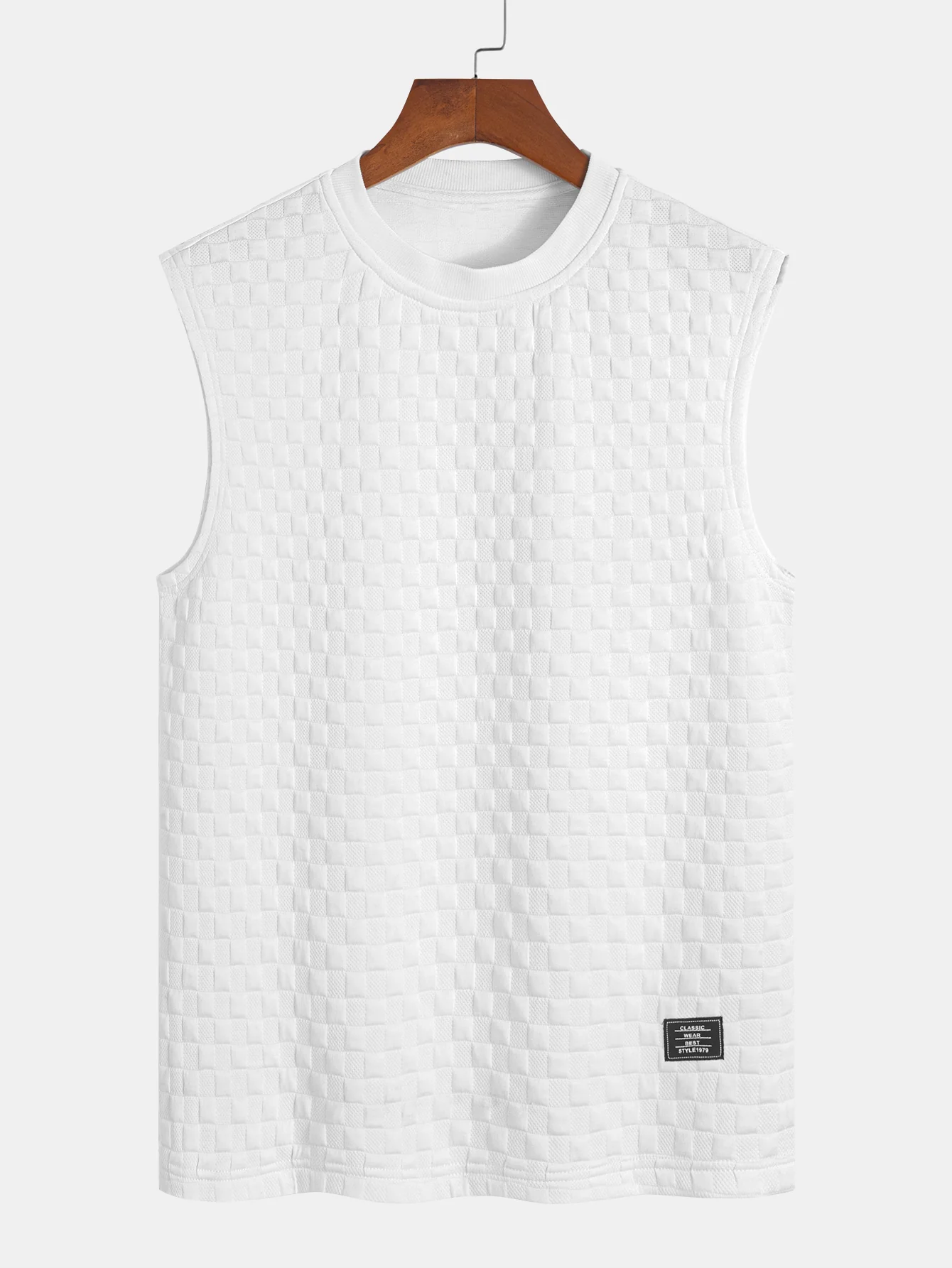 Ärmelloses Schachbrett-T-Shirt