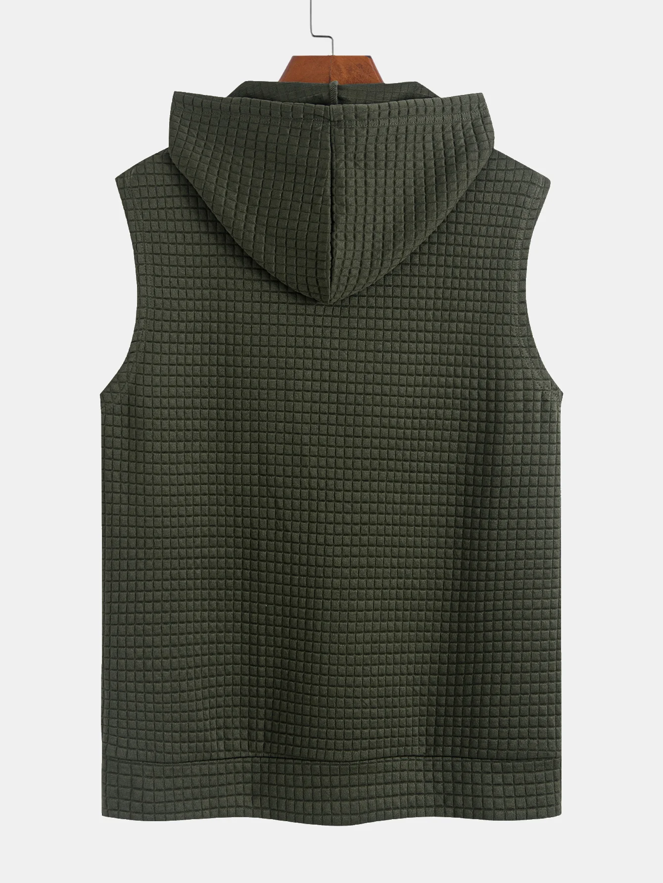 Ärmelloser Waffel-Hoodie mit Kängurutasche - Image 4