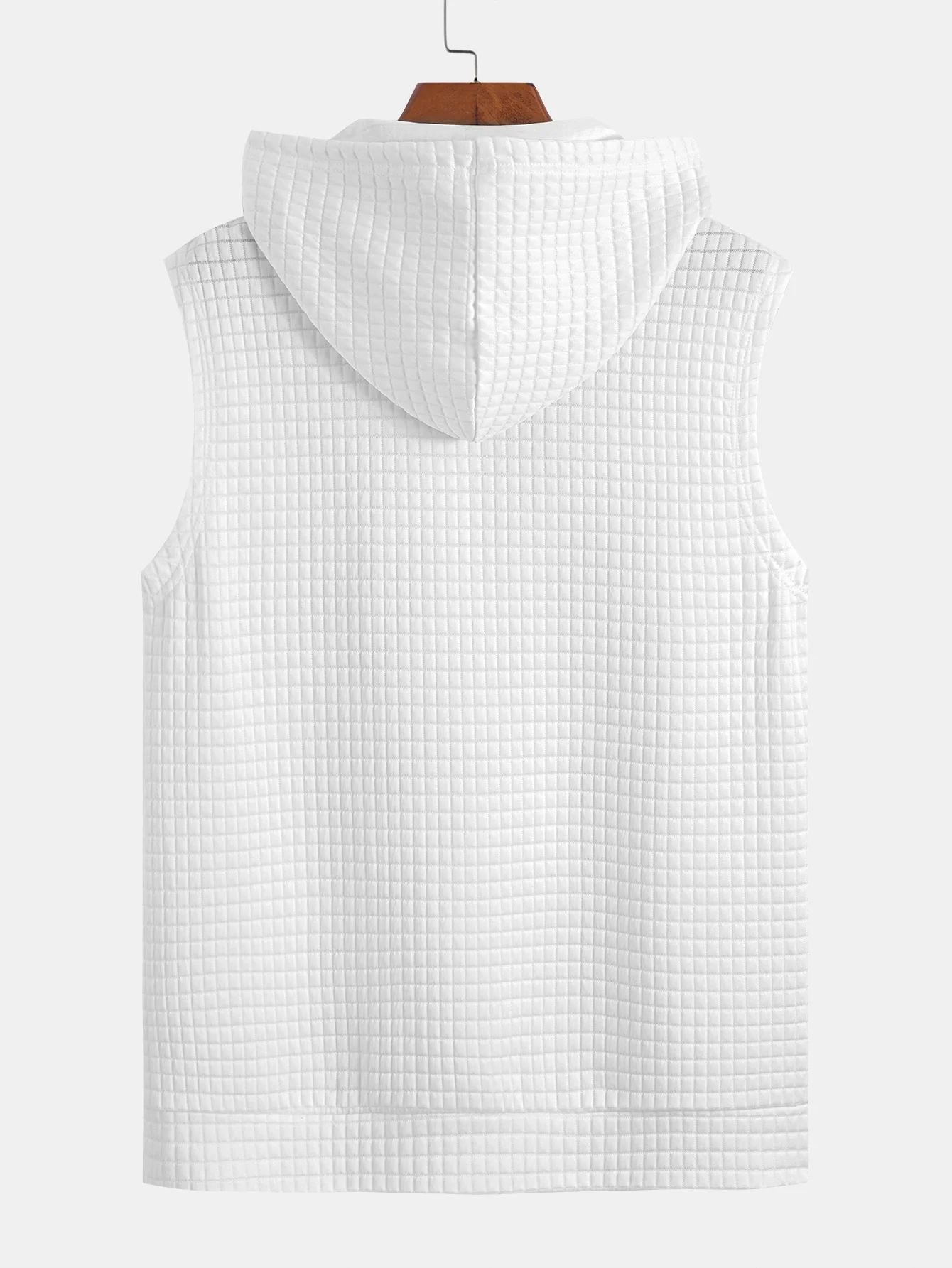 Ärmelloser Waffel-Hoodie mit Kängurutasche - Image 8