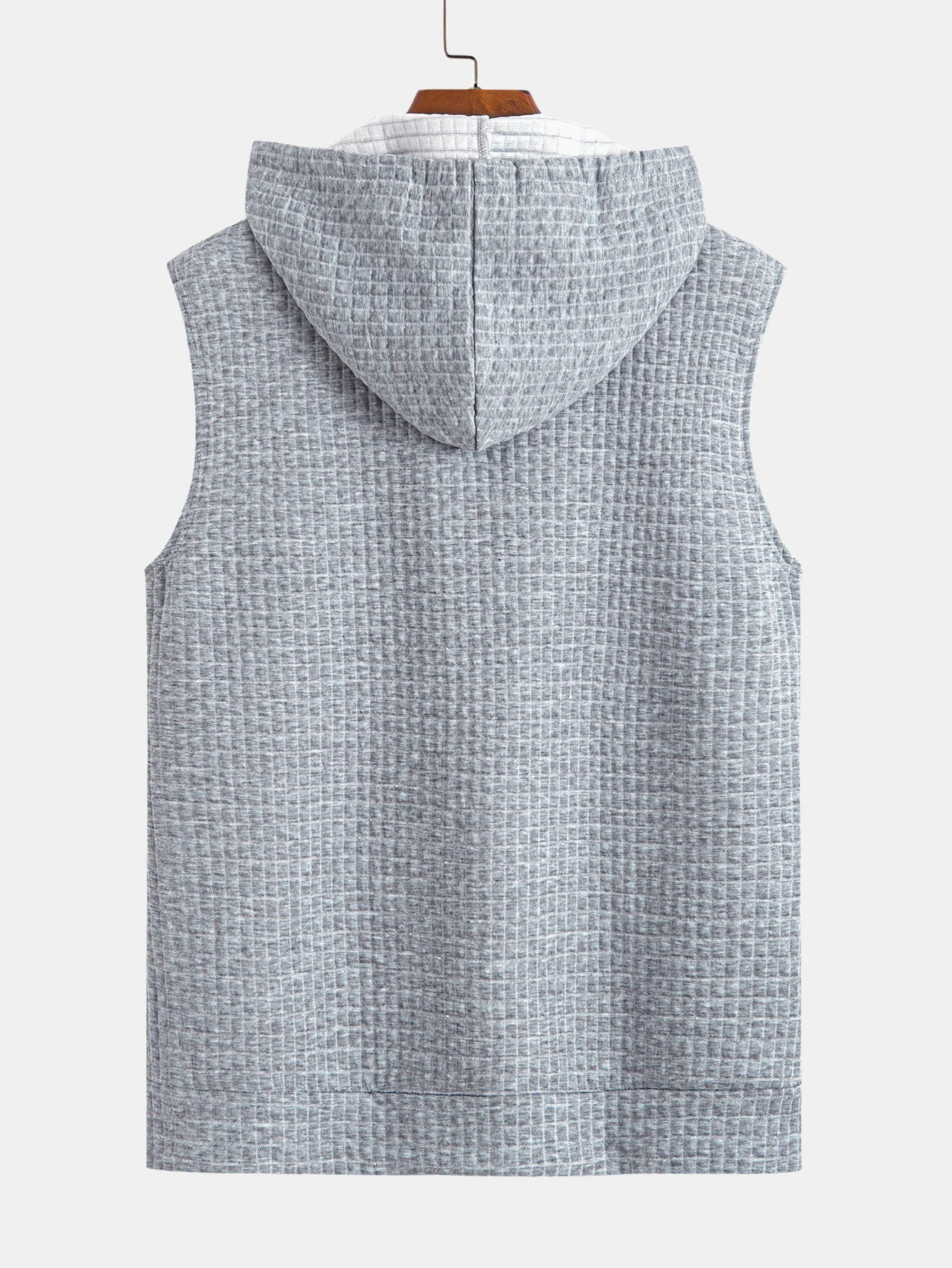 Ärmelloser Waffel-Reißverschluss-Hoodie - Image 4