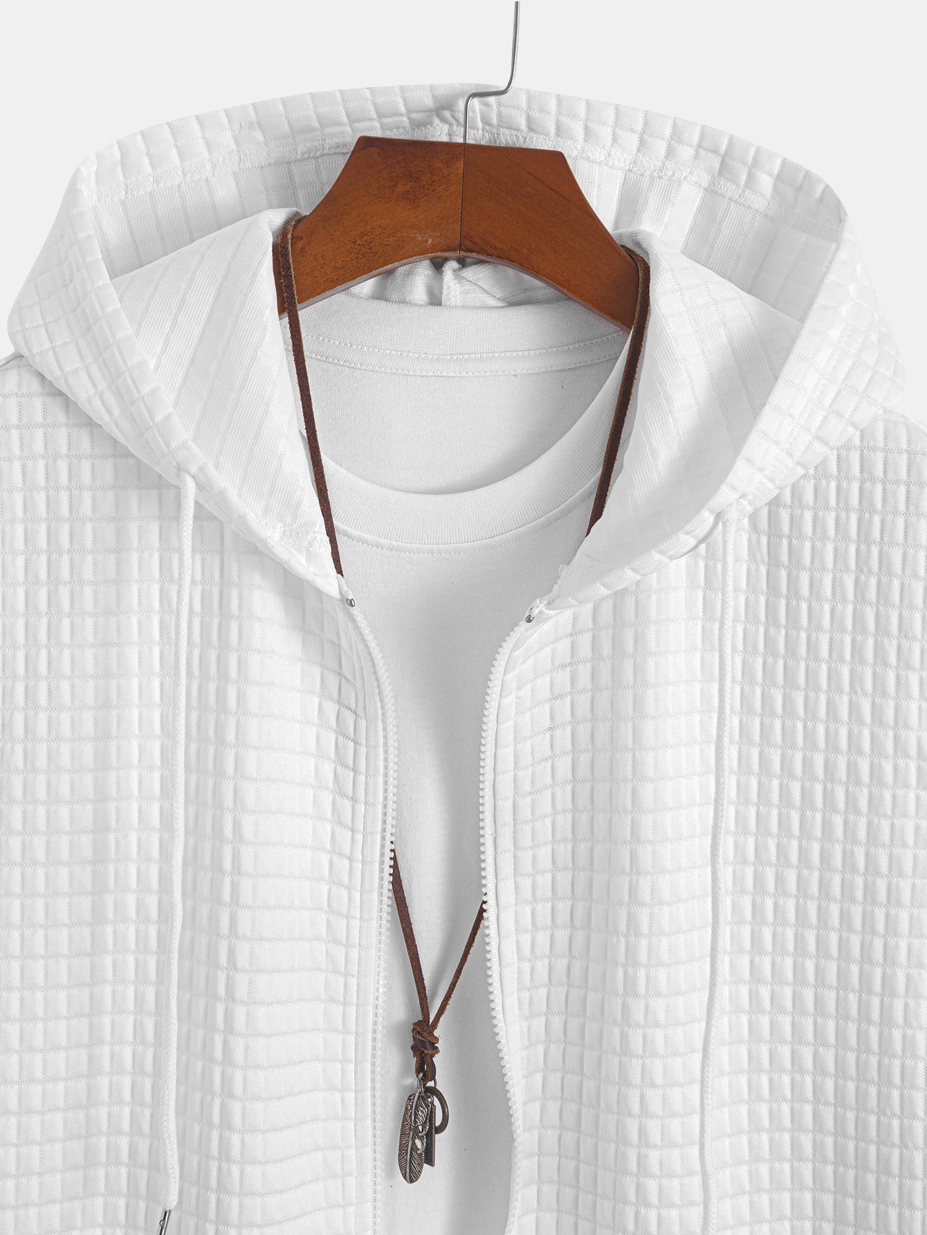 Ärmelloser Waffel-Reißverschluss-Hoodie - Image 9