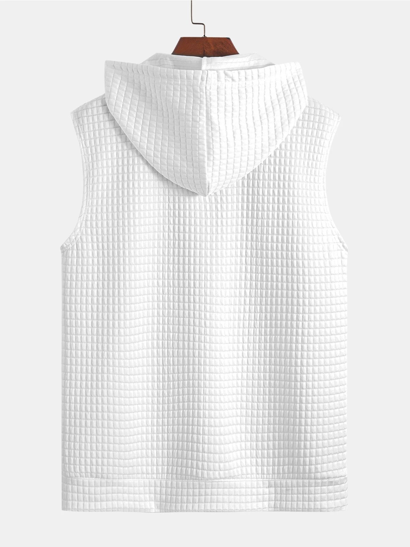 Ärmelloser Waffel-Reißverschluss-Hoodie - Image 8