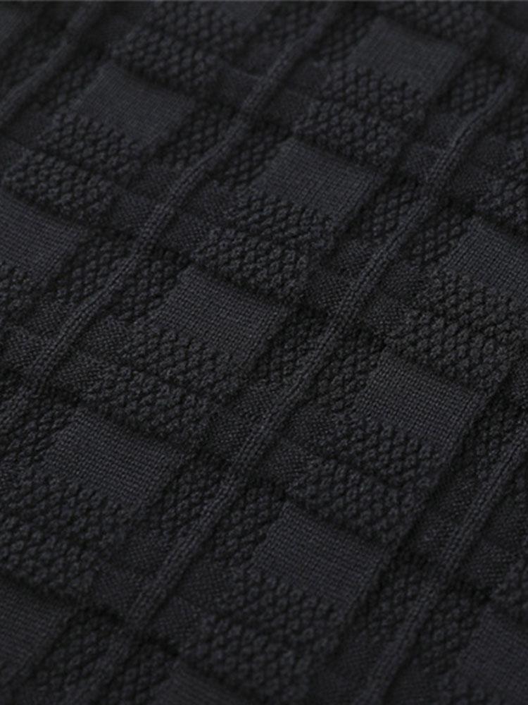 Slim Fit Strick-Plaid-Paneel Kapuzenpullover - Image 9