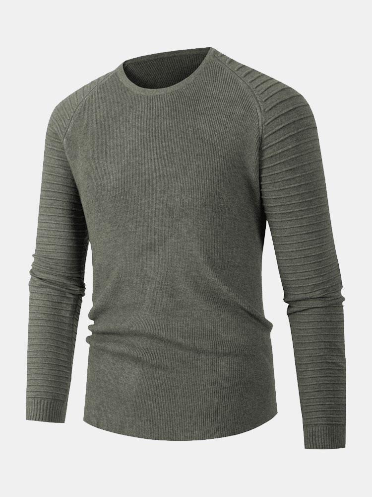 Slim Fit Raglanärmel Crew Neck Pullover - Image 2