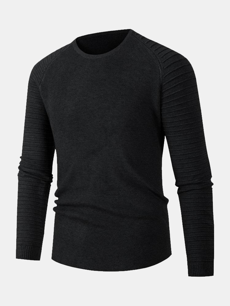 Slim Fit Raglanärmel Crew Neck Pullover - Image 3