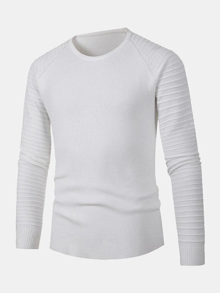 Slim Fit Raglanärmel Crew Neck Pullover - Image 4