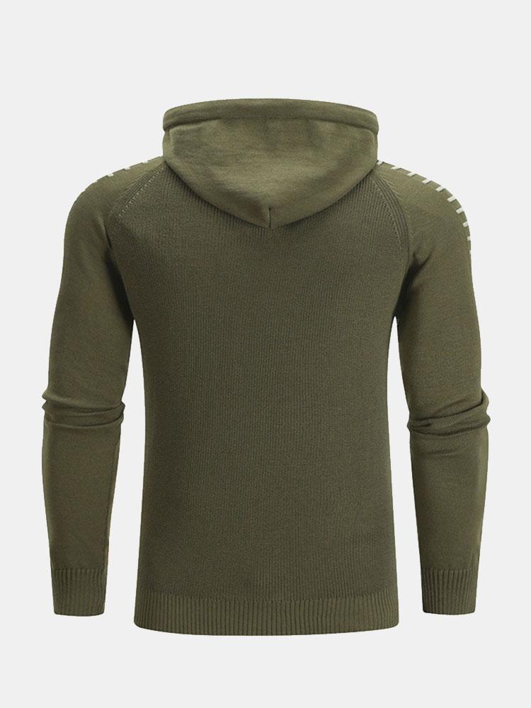 Slim Fit Raglanärmel Kapuzenpullover - Image 3