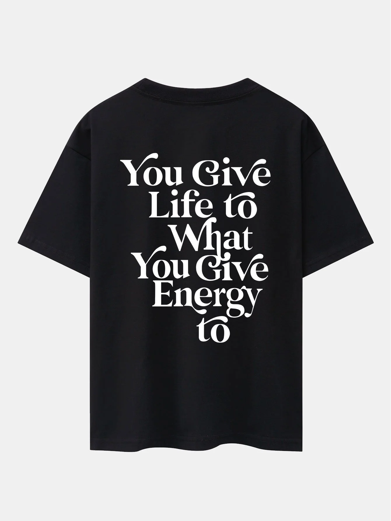 Slogan Rückenprint Drop Shoulder Oversize T-Shirt