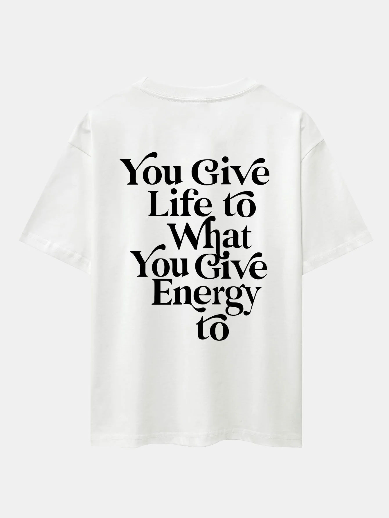 Slogan Rückenprint Drop Shoulder Oversize T-Shirt - Image 3