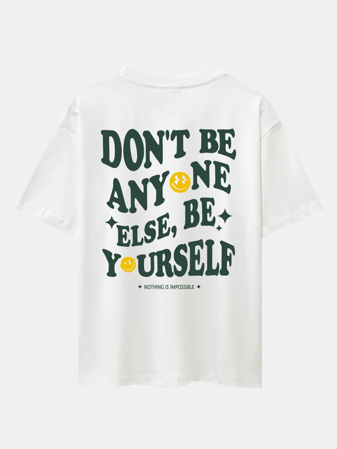 Slogan Rückenprint Drop Shoulder Oversize T-Shirt