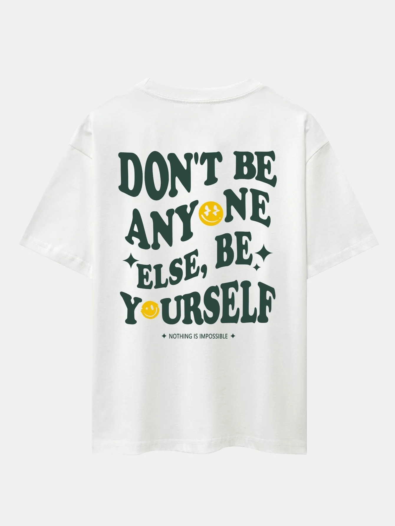 Slogan Rückenprint Drop Shoulder Oversize T-Shirt & Corduroy Kordelzug Shorts - Image 3