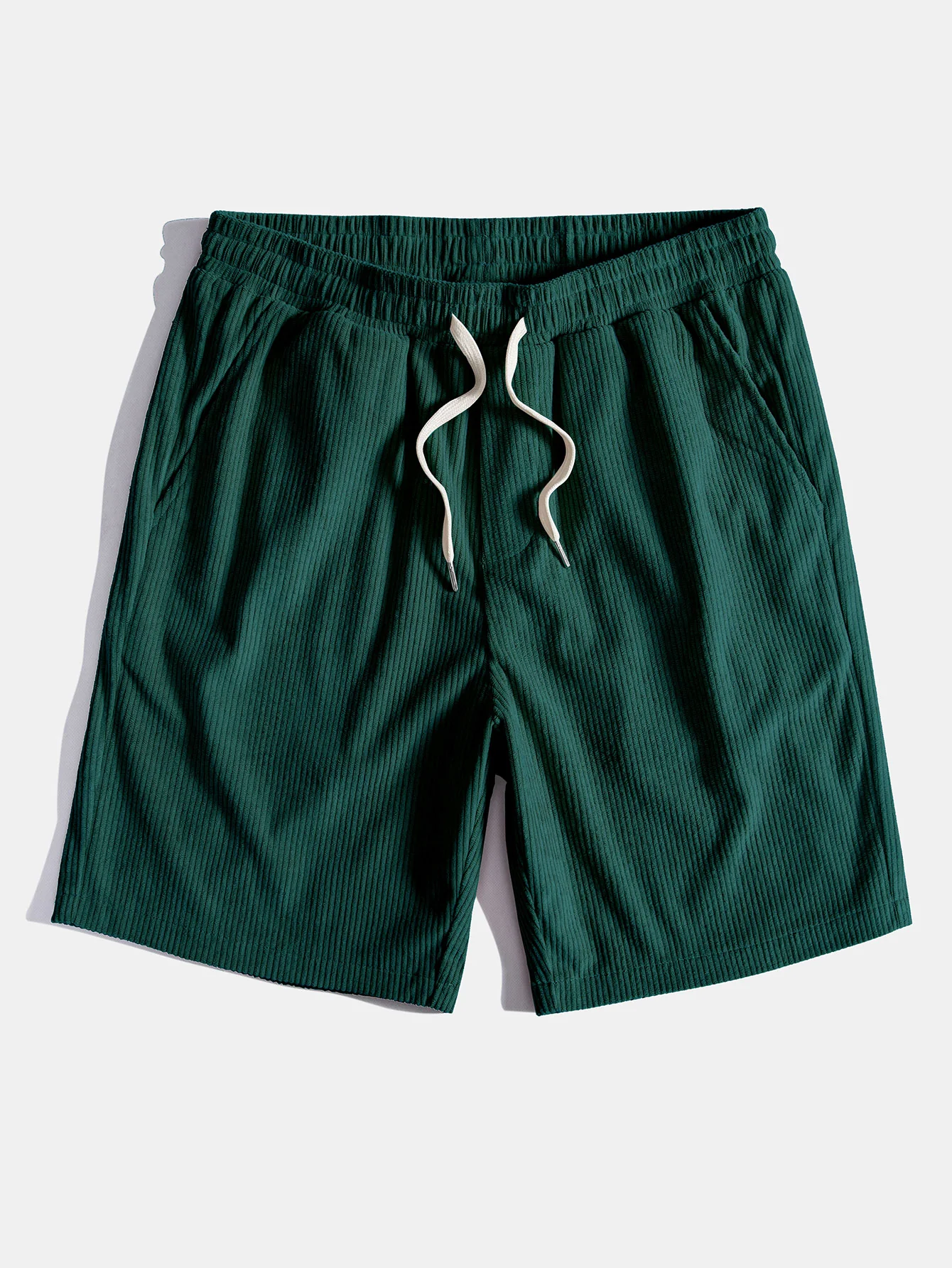 Slogan Rückenprint Drop Shoulder Oversize T-Shirt & Corduroy Kordelzug Shorts - Image 5
