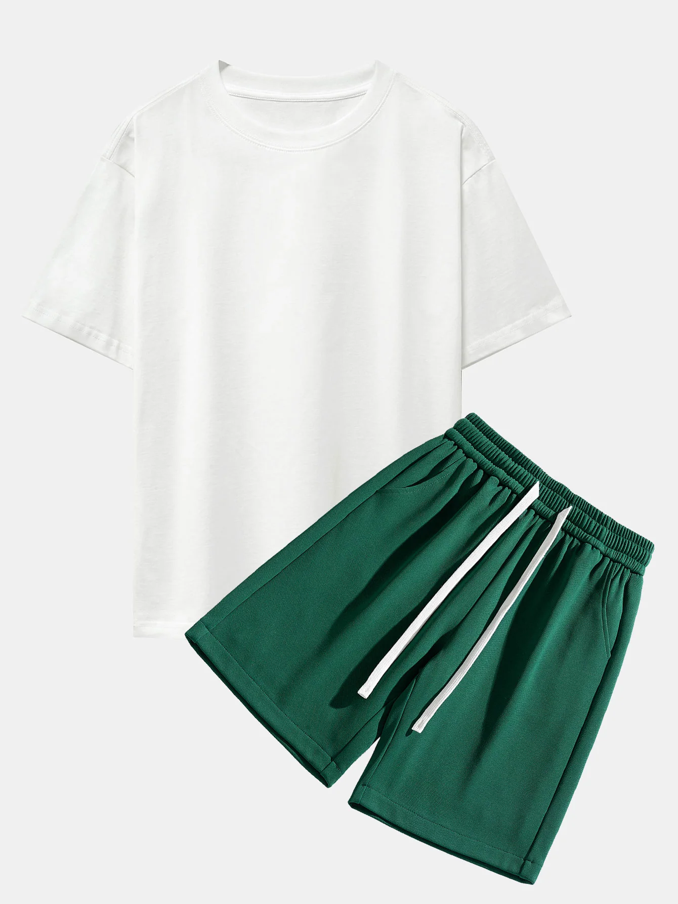 Slogan Rückenprint Drop Shoulder Oversize T-Shirt & Shorts - Image 2