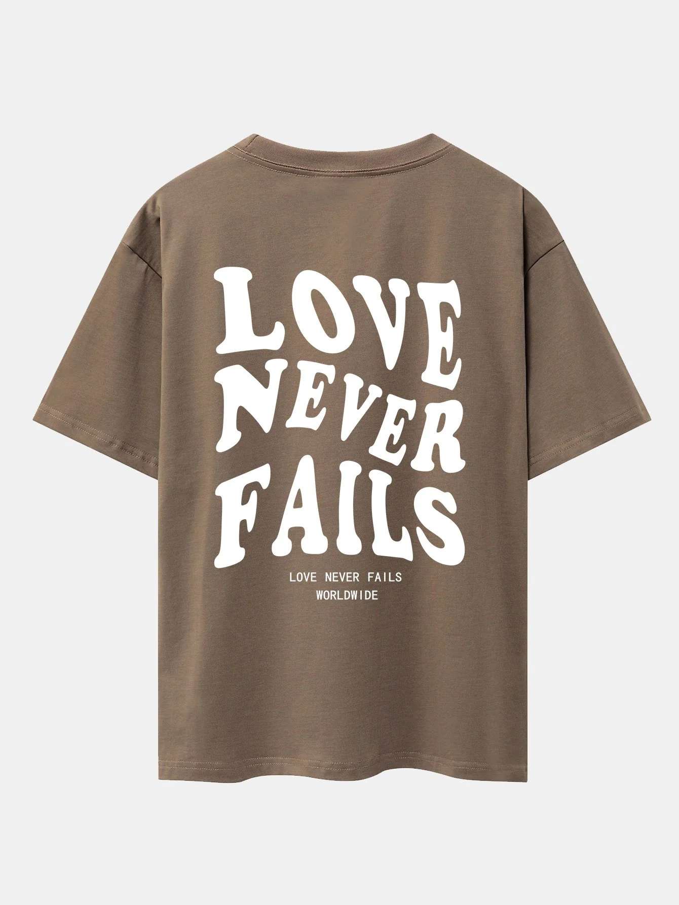 Slogan Rückenprint Gefallene Schultern Oversize T-Shirt - Image 3