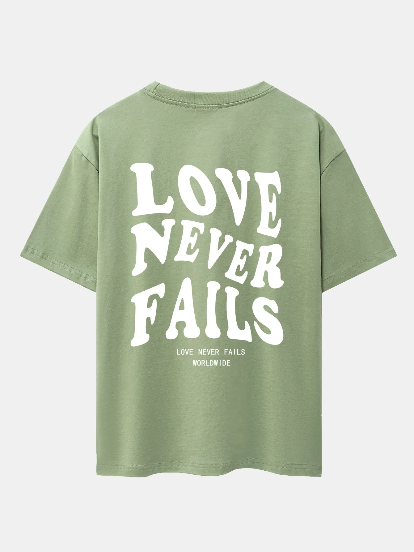 Slogan Rückenprint Gefallene Schultern Oversize T-Shirt - Image 4
