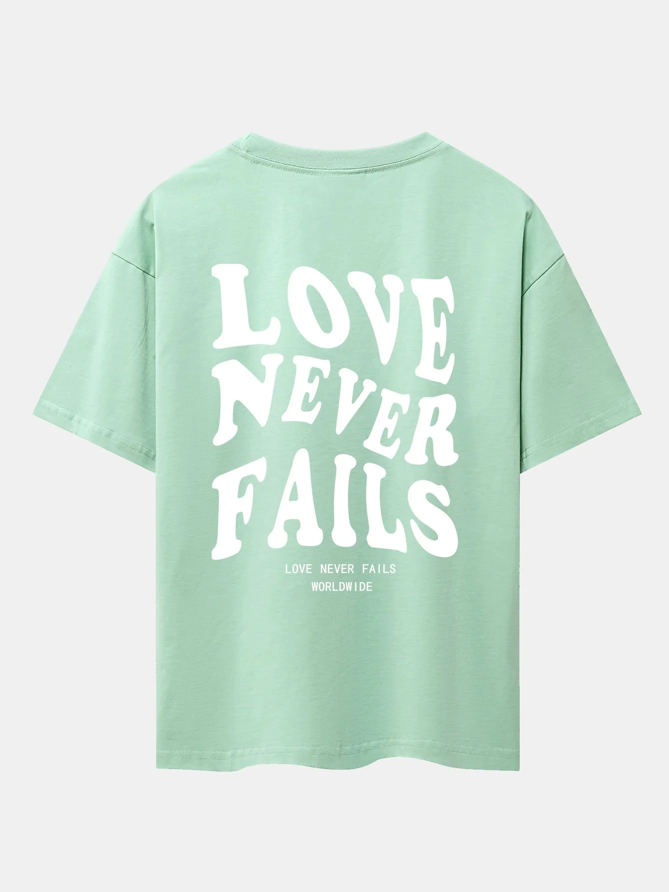 Slogan Rückenprint Gefallene Schultern Oversize T-Shirt - Image 5