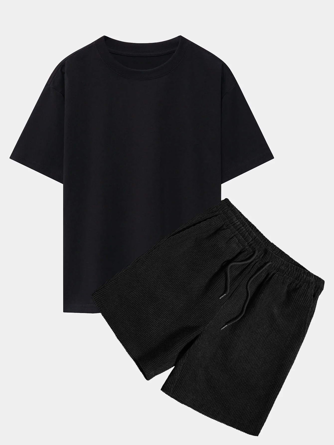 Slogan Rückenprint Oversize T-Shirt & Cordshorts - Image 4