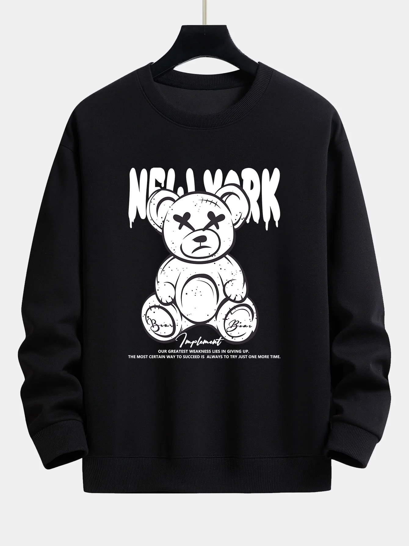 Slogan Bären Druck Relaxed Fit Sweatshirt - Image 2
