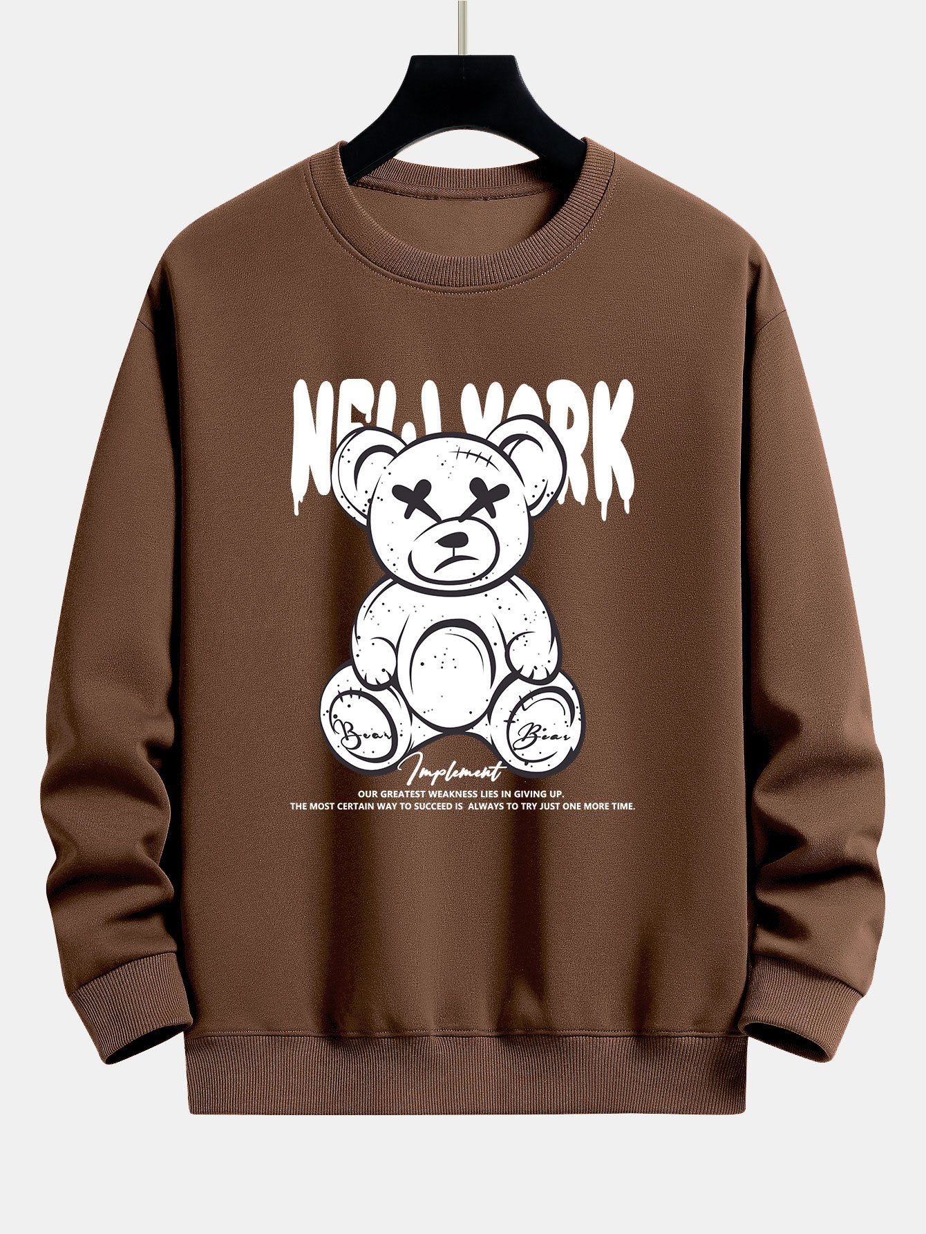 Slogan Bären Druck Relaxed Fit Sweatshirt - Image 3