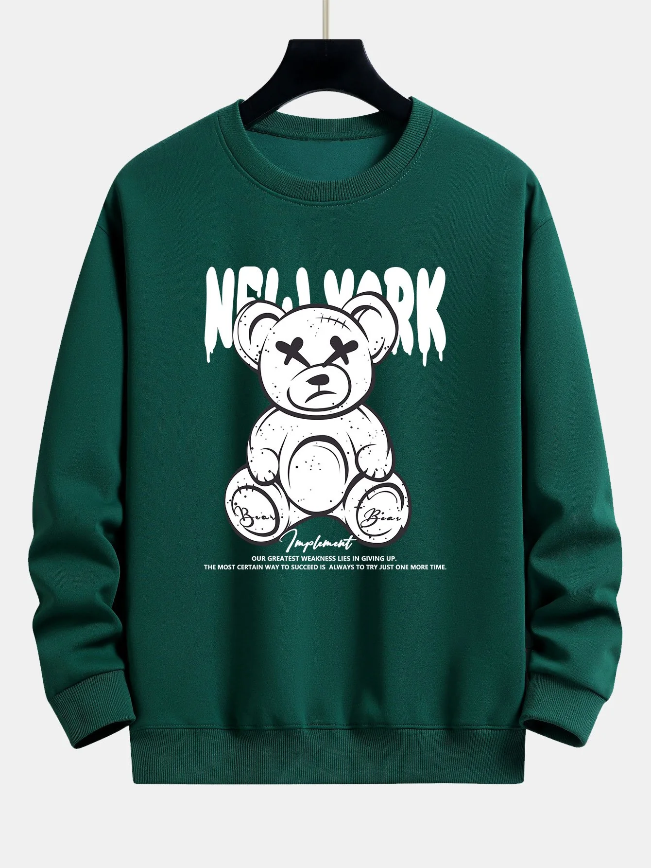 Slogan Bären Druck Relaxed Fit Sweatshirt - Image 4