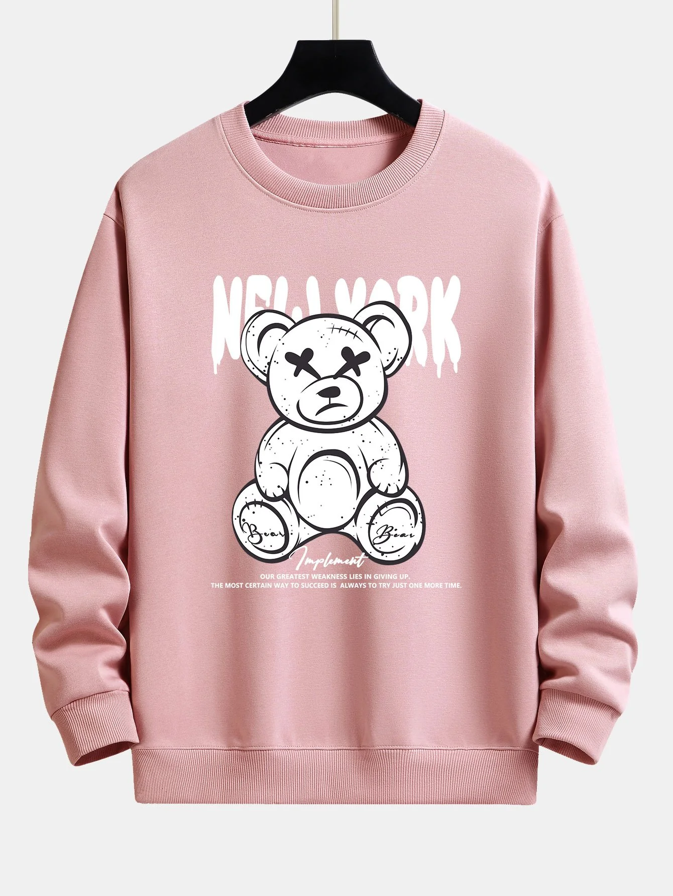 Slogan Bären Druck Relaxed Fit Sweatshirt - Image 5