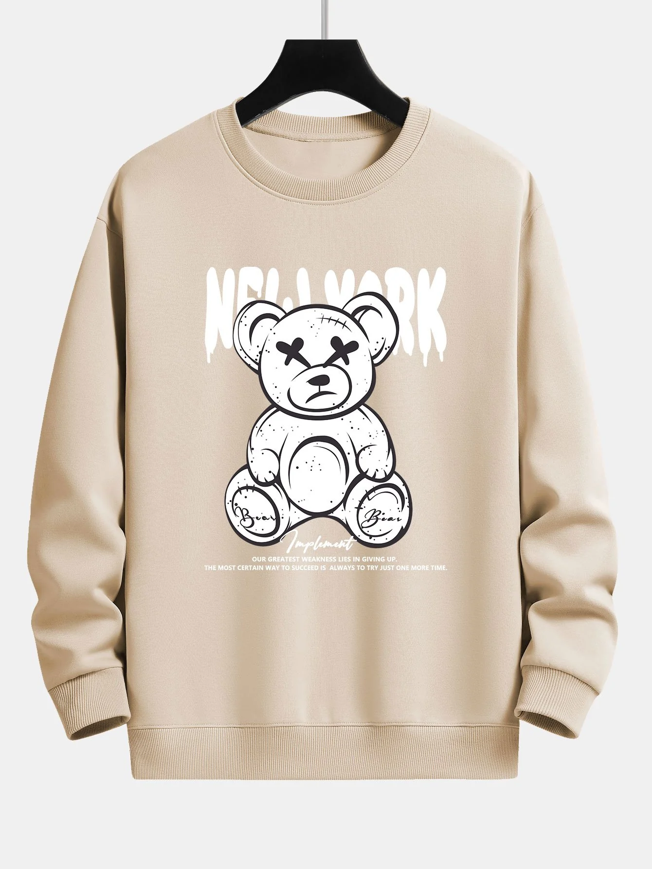 Slogan Bären Druck Relaxed Fit Sweatshirt - Image 6