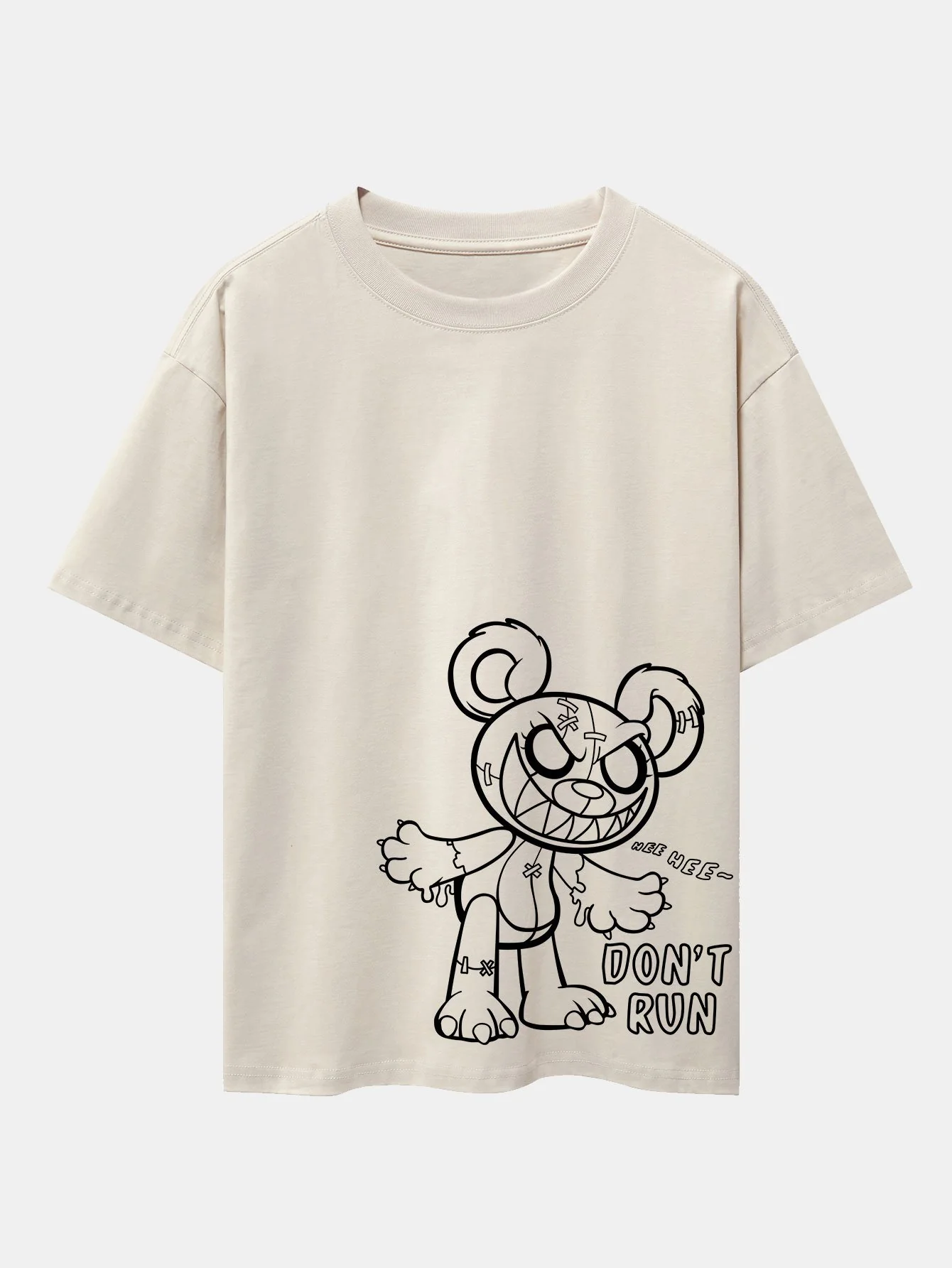 Slogan Cartoon Bären Druck Drop Shoulder Oversize T-Shirt - Image 10