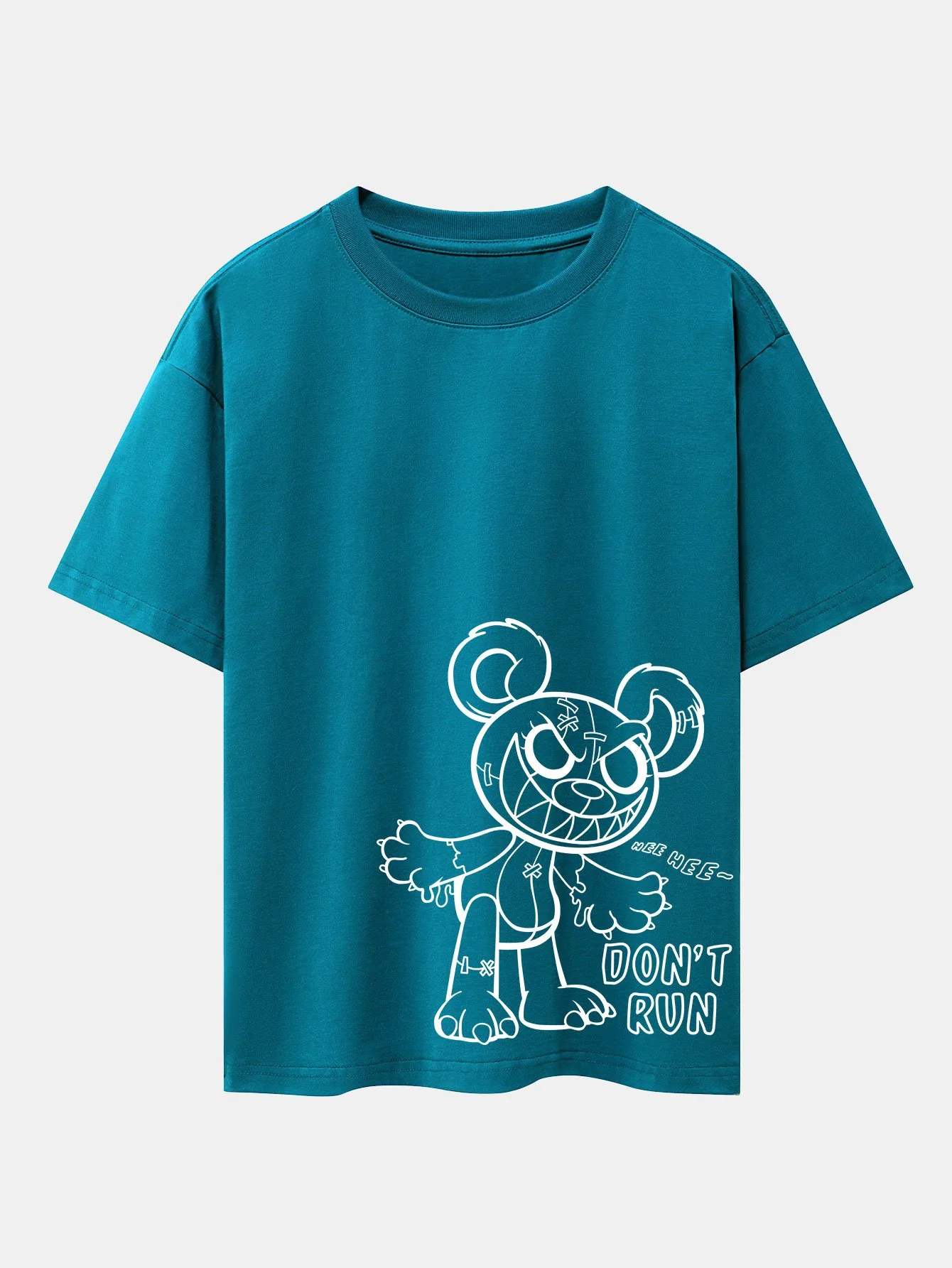 Slogan Cartoon Bären Druck Drop Shoulder Oversize T-Shirt - Image 11