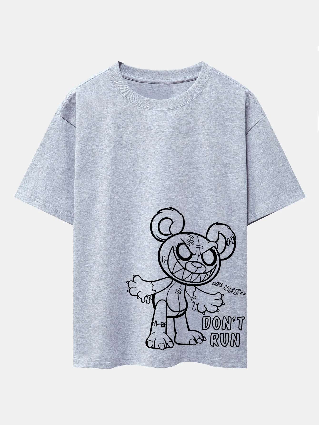 Slogan Cartoon Bären Druck Drop Shoulder Oversize T-Shirt - Image 9