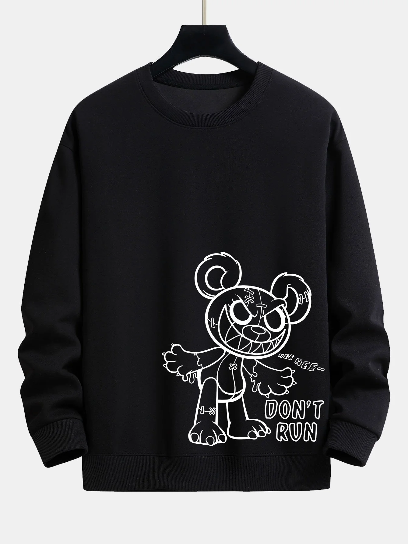 Slogan Cartoon Bären Druck Relaxed Fit Sweatshirt