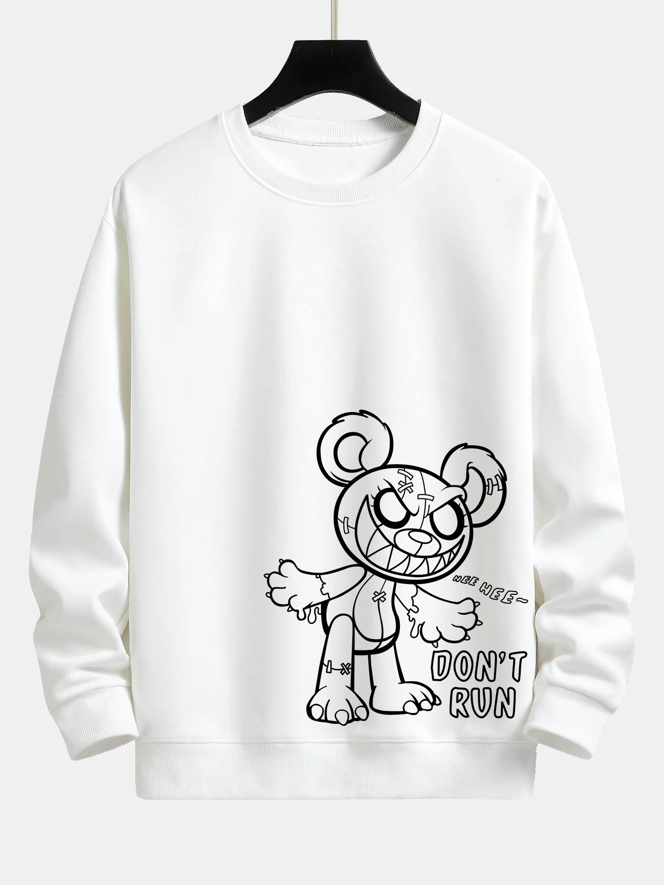 Slogan Cartoon Bären Druck Relaxed Fit Sweatshirt - Image 3